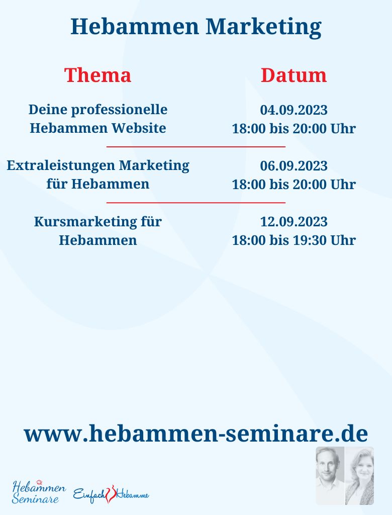 2023-H2 Seminarübersicht - Hebammen Seminare - Hebammen Marketing