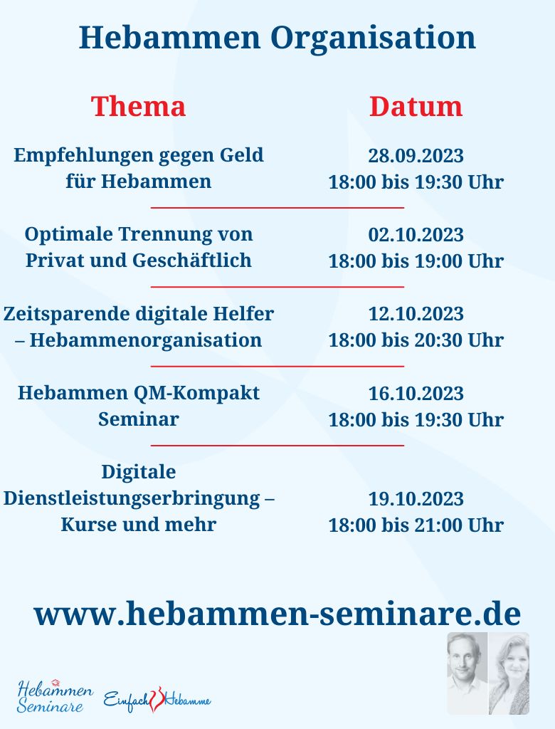 2023-H2 Seminarübersicht - Hebammen Seminare - Hebammen Organisation