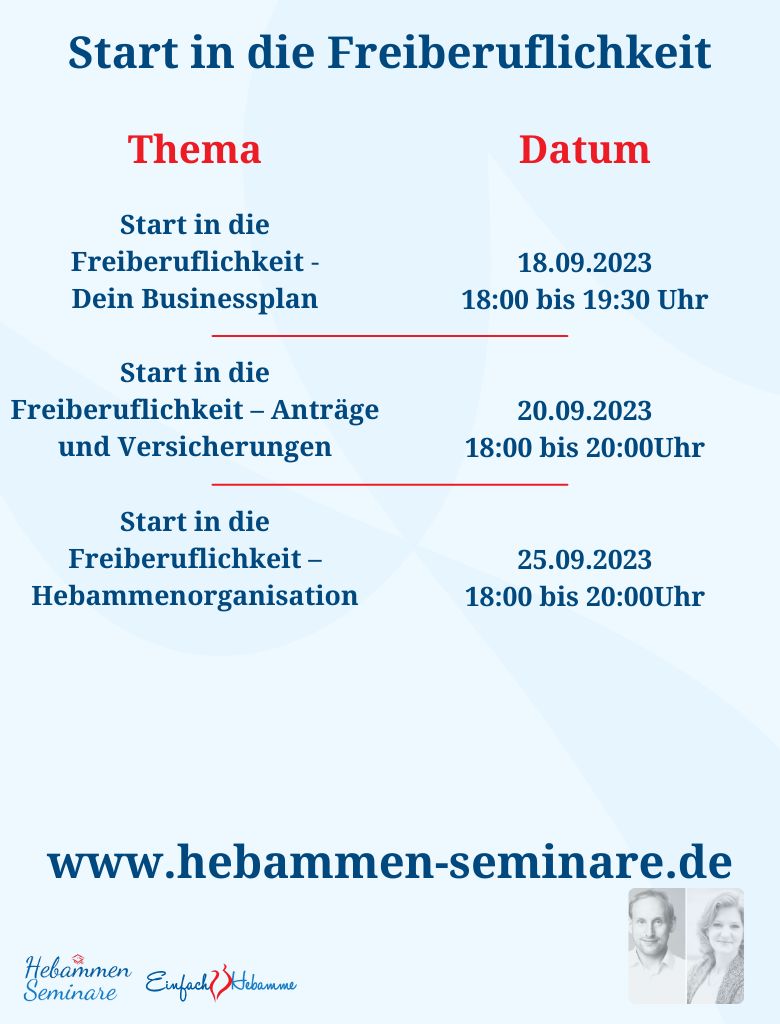 2023-H2 Seminarübersicht - Hebammen Seminare - Start in die Freiberuflichkeit